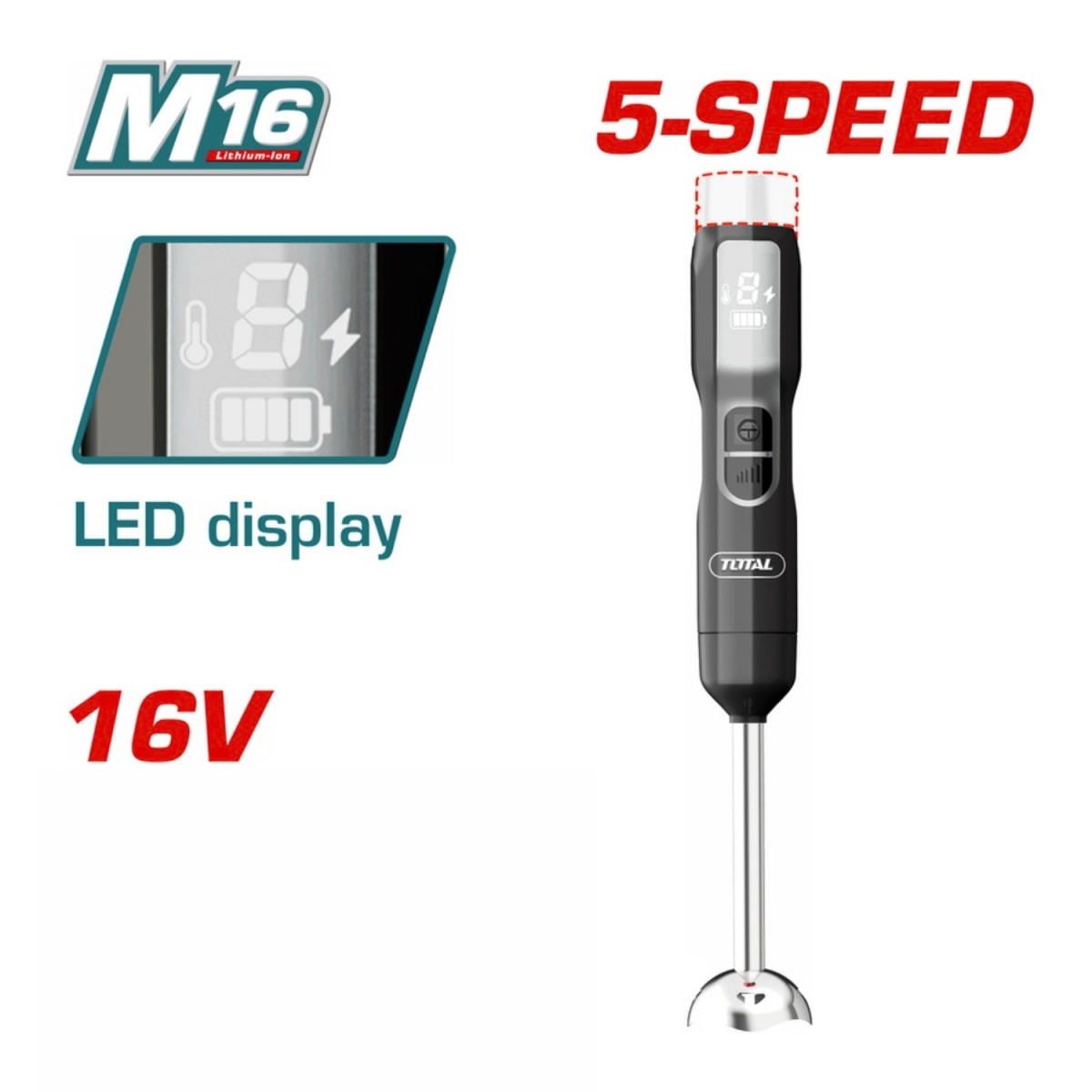Combo 3 en 1 Taladro Atornillador 60nm + Batidoras 16v Total5