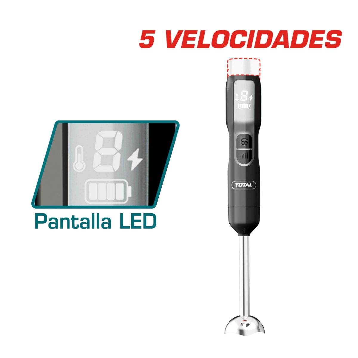 Batidora de Inmersion 16v Led + Bateria y Cargador Total3
