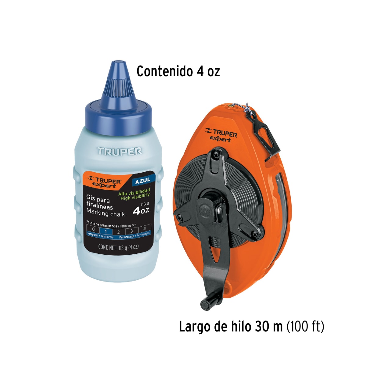 Tiralíneas 30 m (100 ft) metálico uso rudo Truper expert3