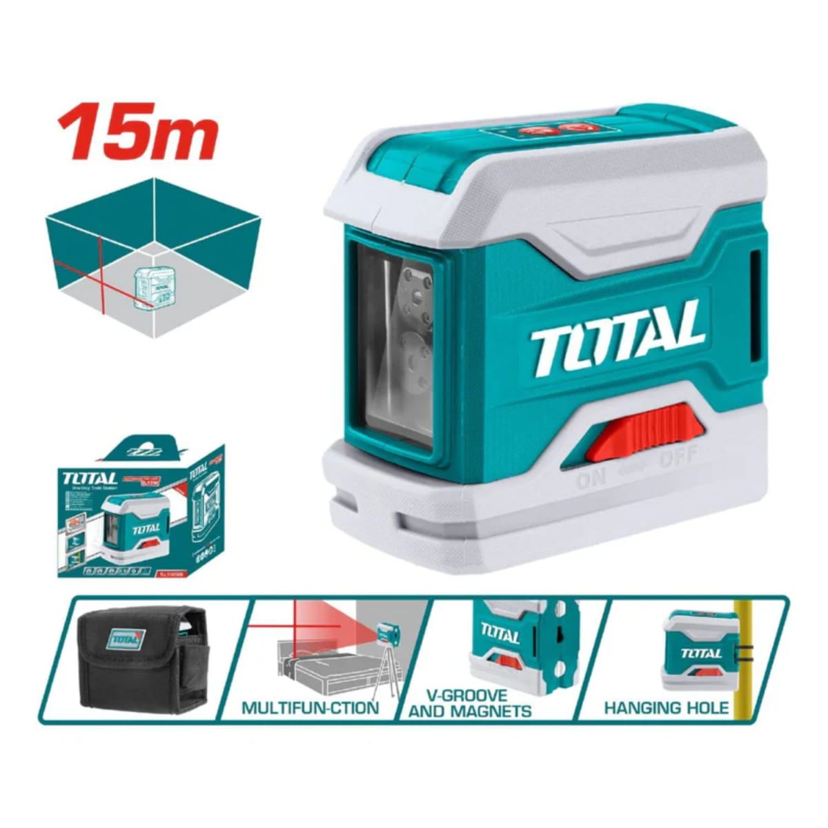 Nivel laser auto nivelante 15 metros Total2