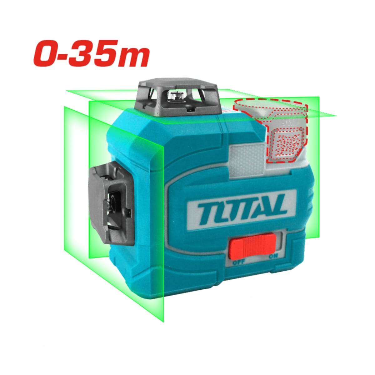 Nivel laser 12 lineas + atornillador de impacto y medidor laser Total4