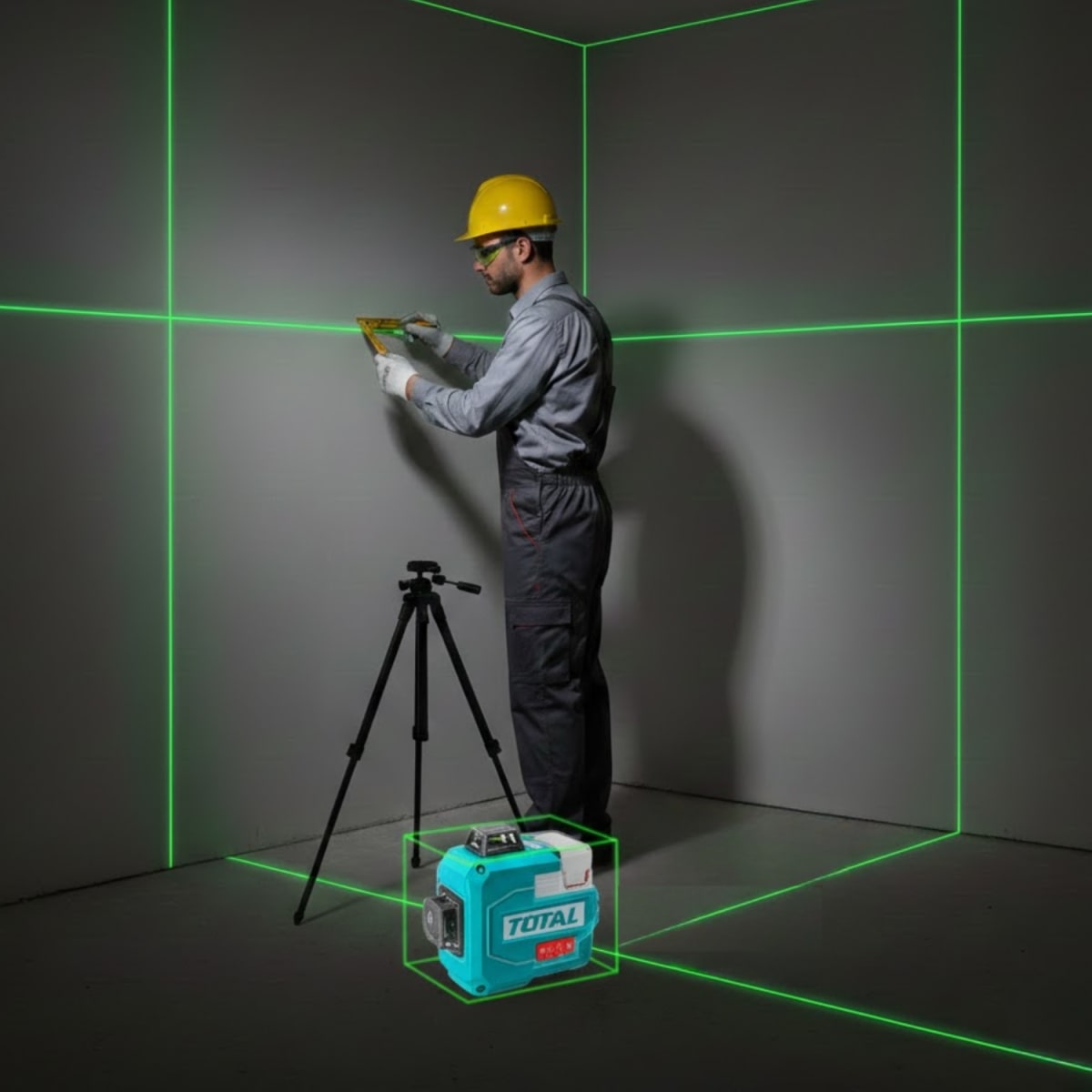 Nivel laser 12 líneas + accesorios Total3