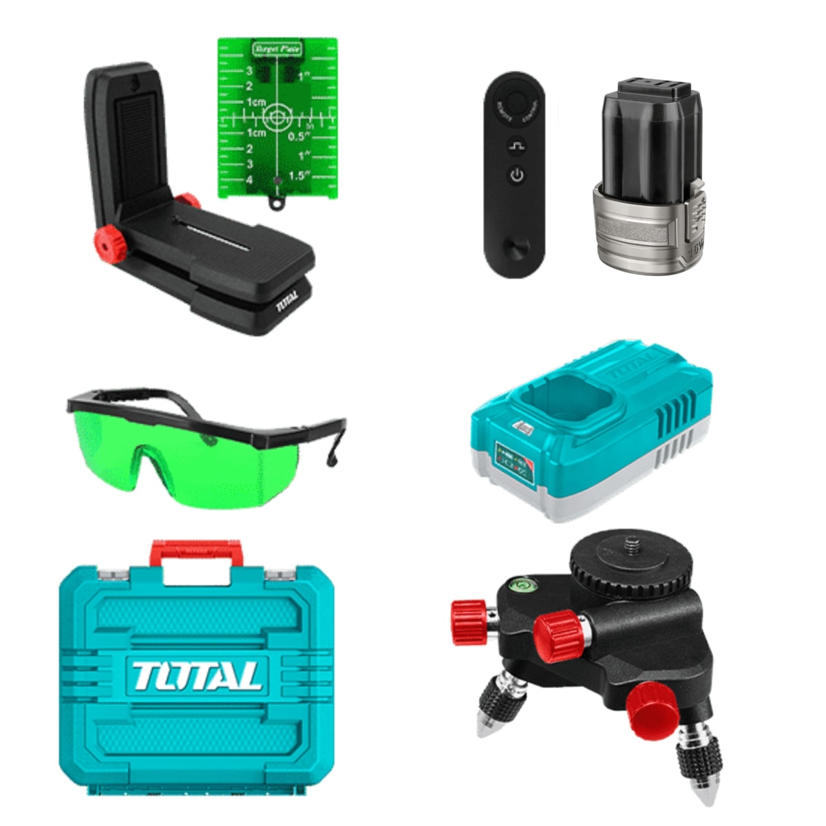 Nivel laser 12 líneas + accesorios Total7