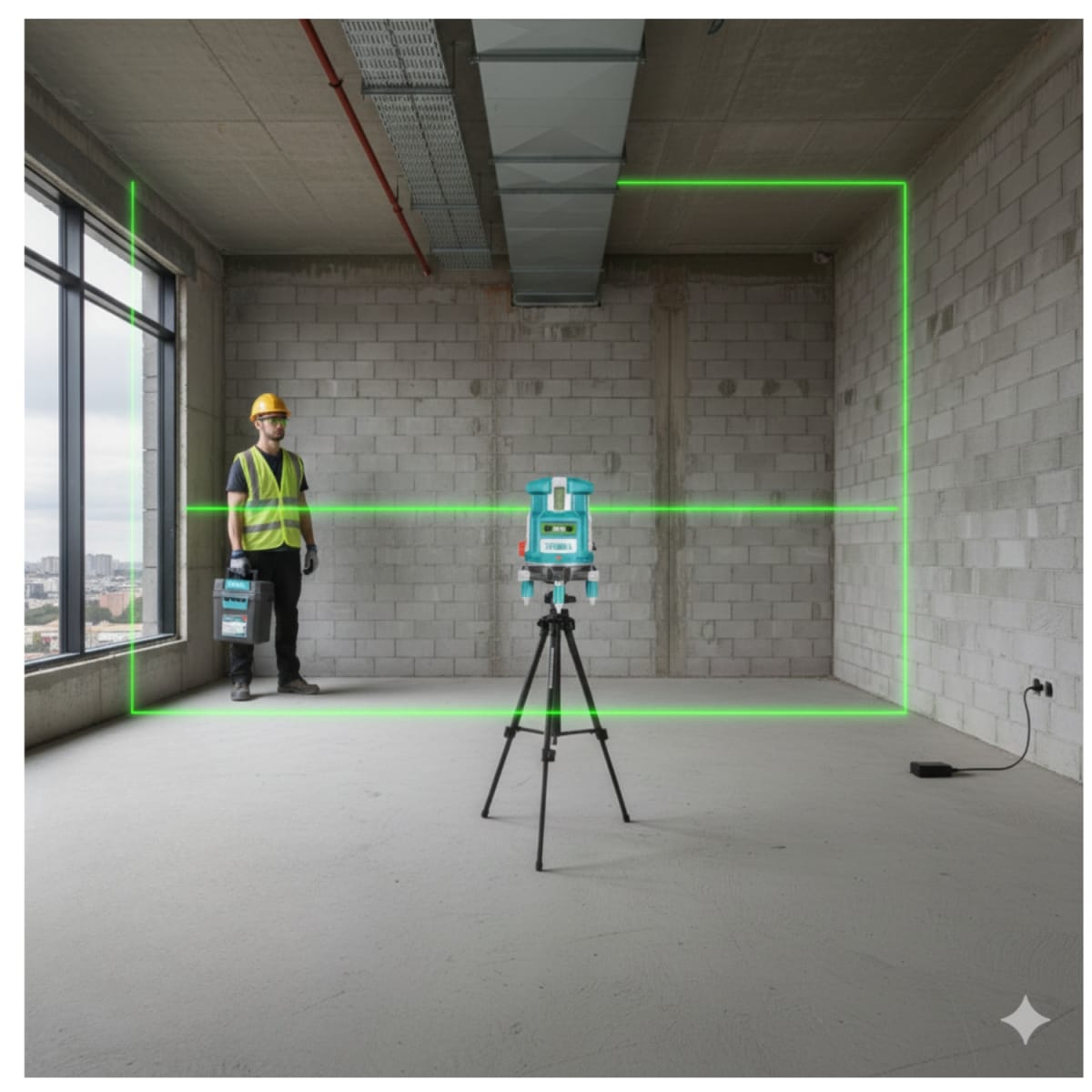 Nivel Laser Verde 5 Lineas 0-30m Total6