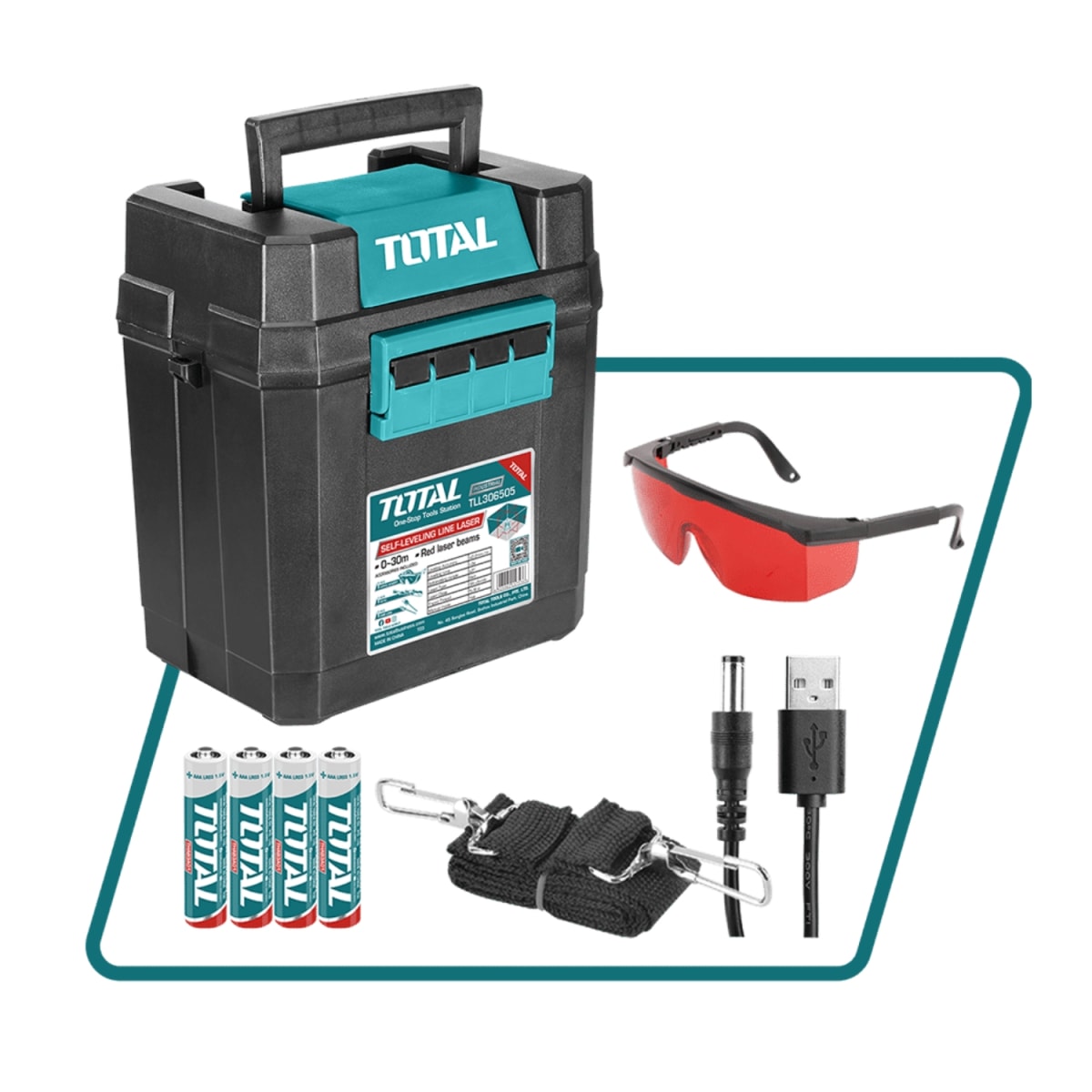 Nivel Laser Rojo 5 Lineas 0-30m Total2