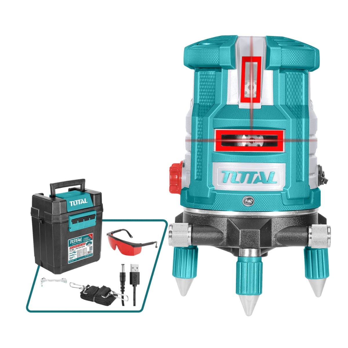 Nivel Laser Rojo 5 Lineas 0-30m Total1