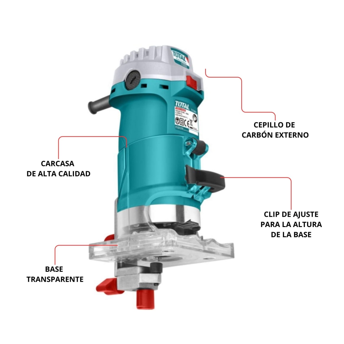 Ruteadora canteadora fresadora 6mm 500w Total2
