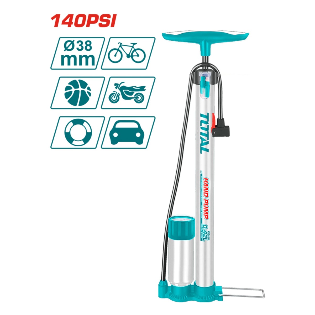 Inflador portátil 140psi Total2