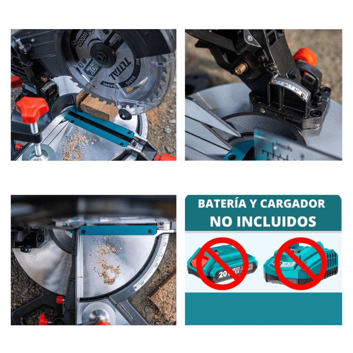 Sierra ingleteadora telescopica 20v Total3