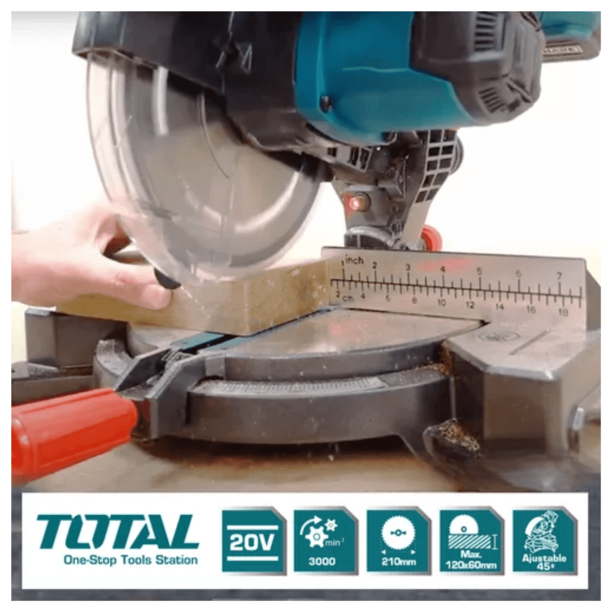 Sierra ingleteadora telescopica 20v Total6