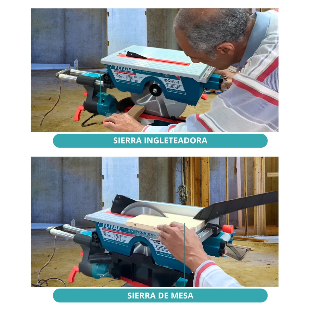 Sierra Ingleteadora Y Sierra De Mesa 1800w 305mm Total6