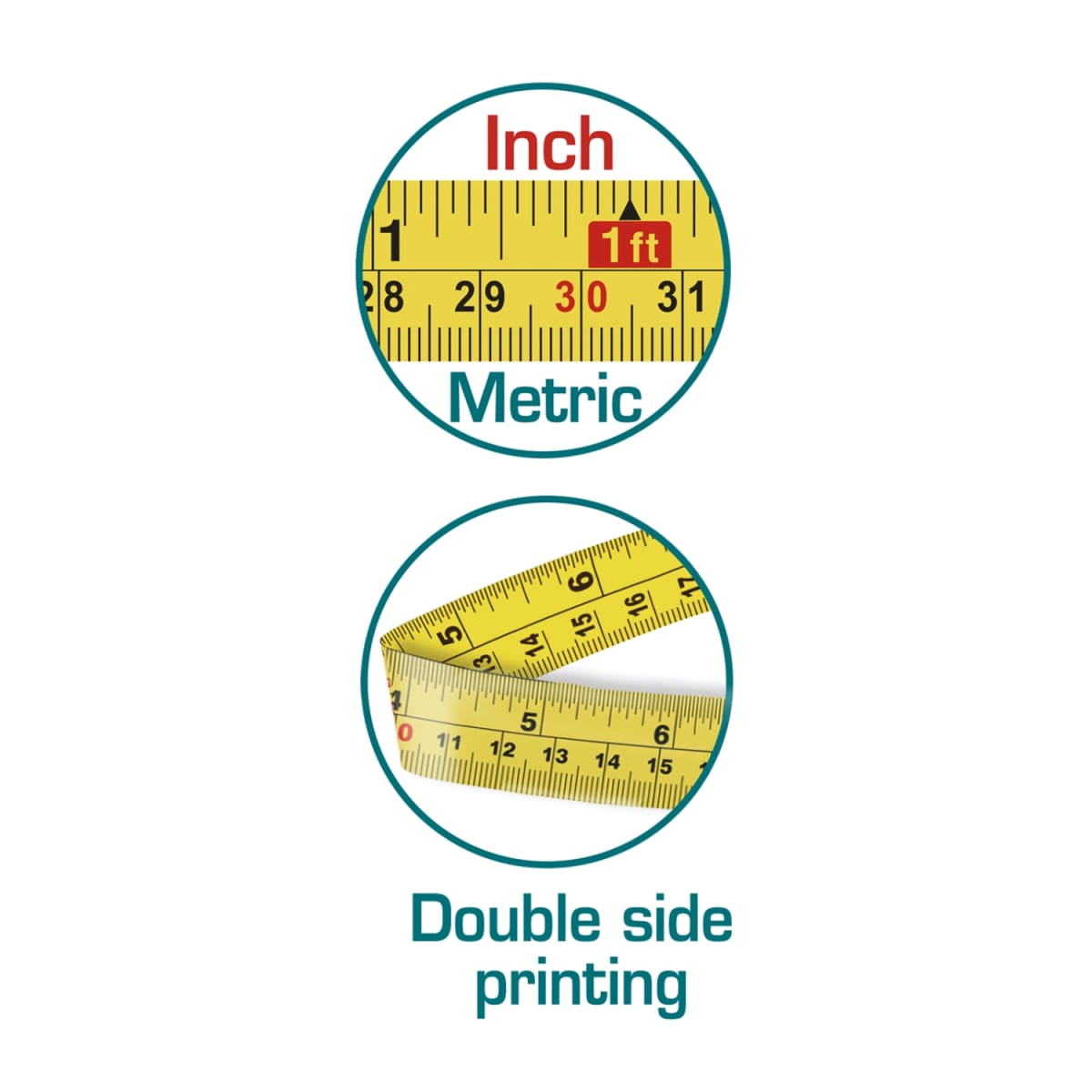 Cinta Metrica/Wincha Doble Lado 3 botones 3Mx19mm Total3