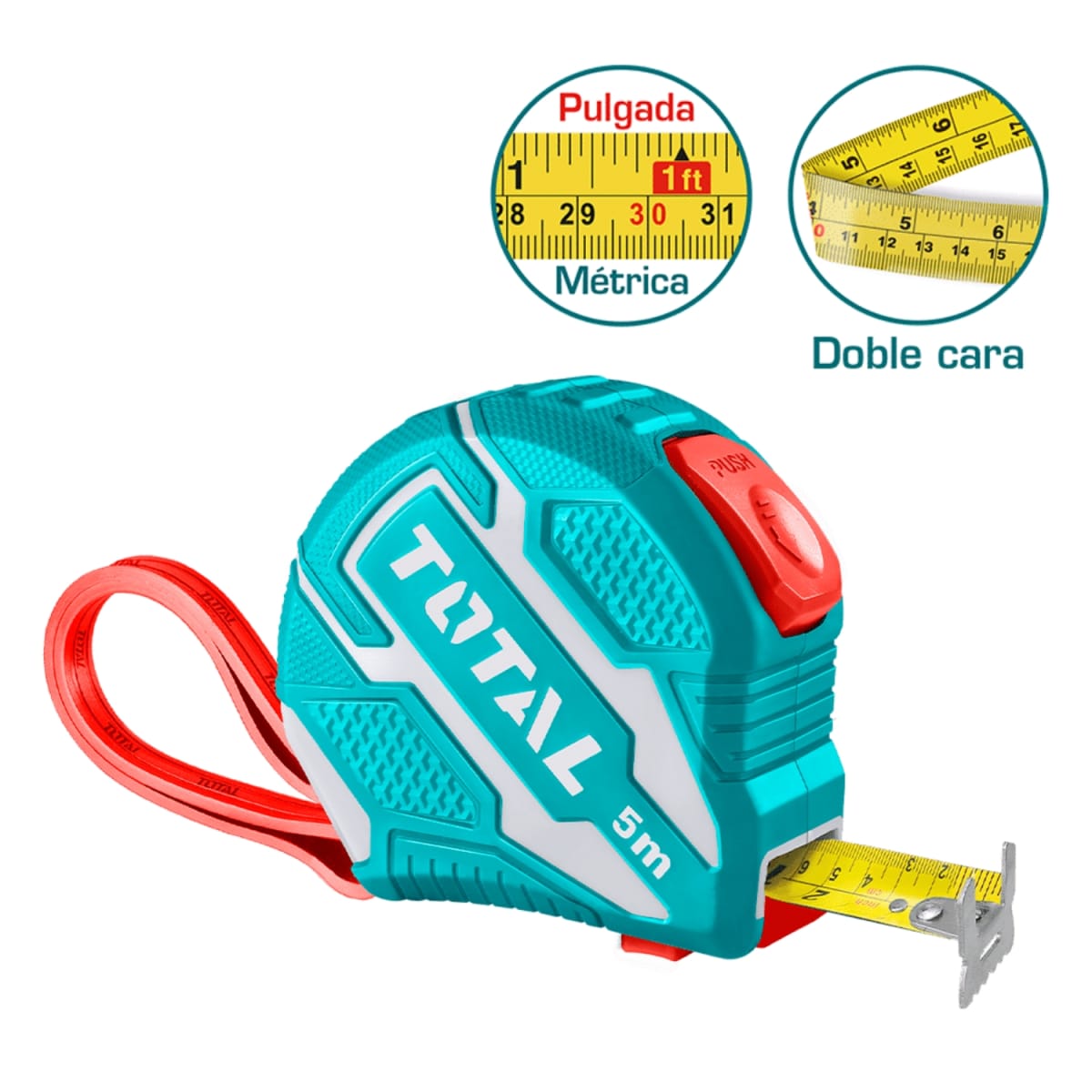 Wincha cinta metrica 5Mx25mm Total3