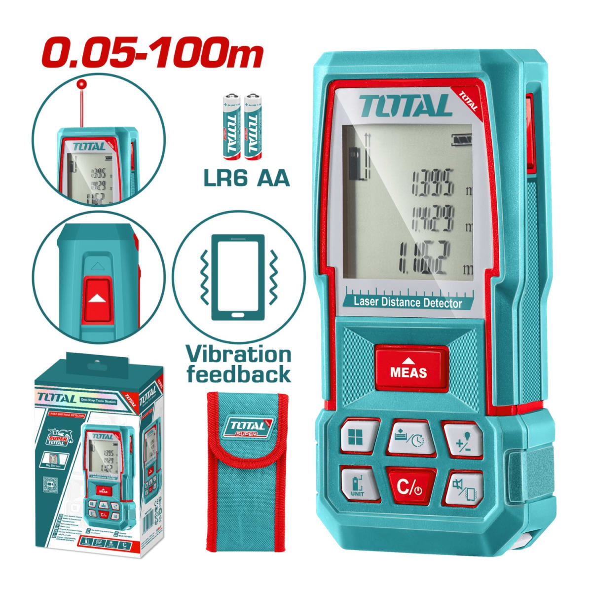 Medidor de distancia laser 100 metros Total2