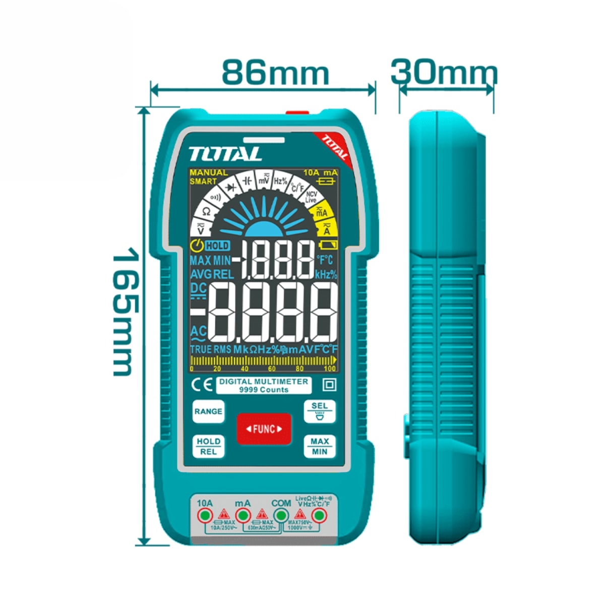Multimetro Digital 1000V 6000 conteos RMS con maletin Total2