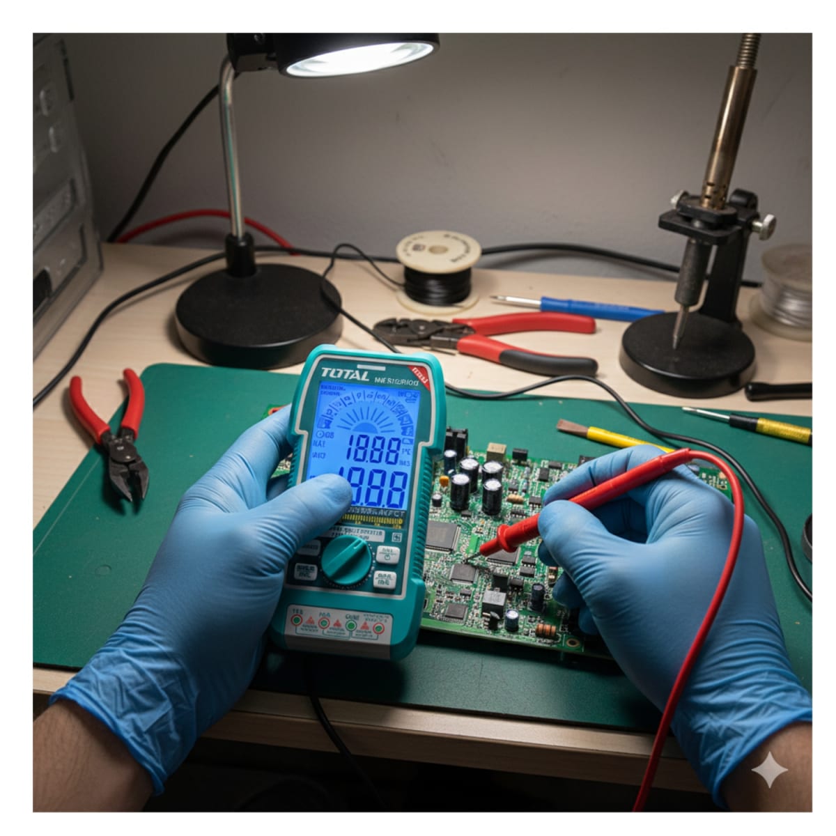 Multimetro Digital 1000V 6000 conteos RMS con maletin Total4