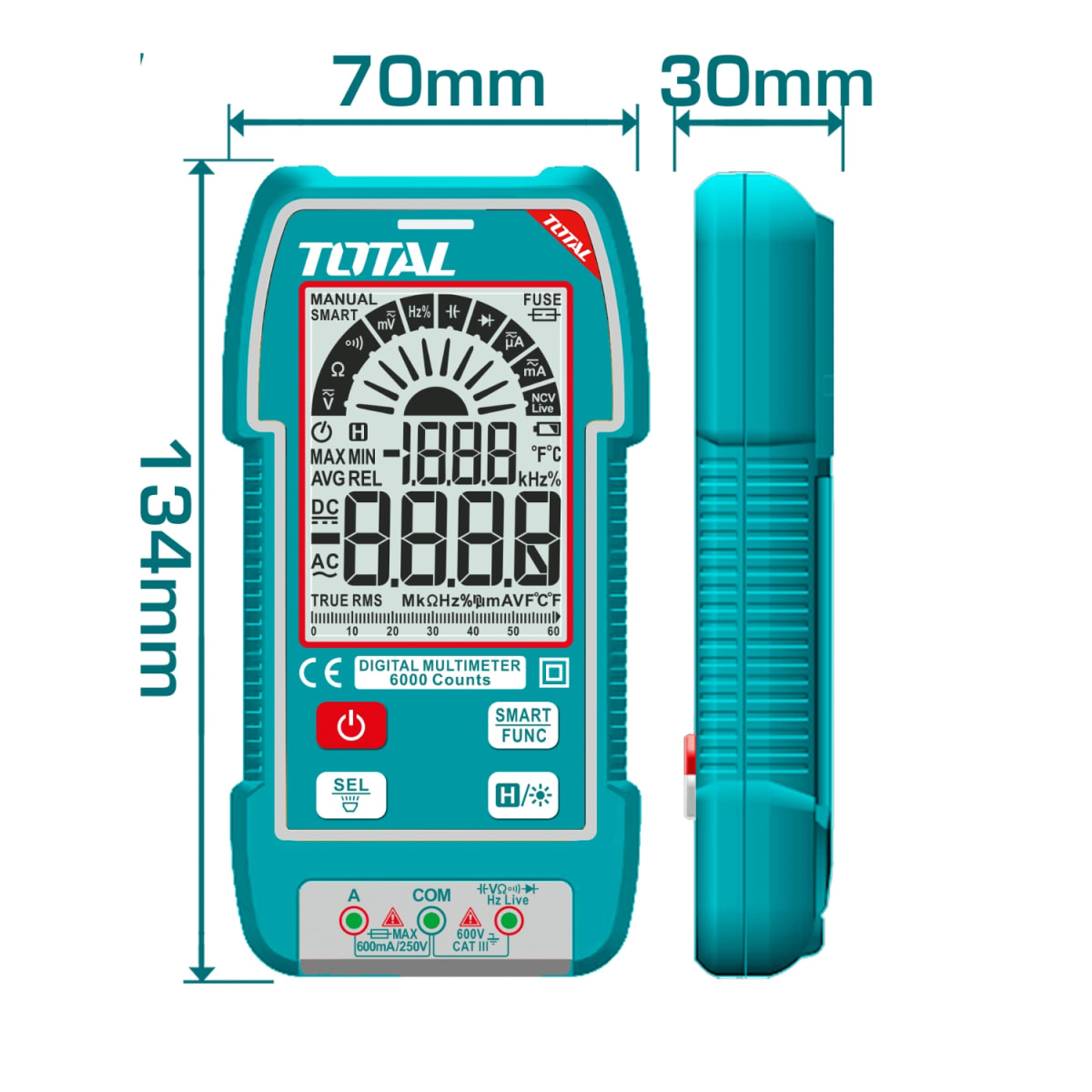 Multimetro Digital 600V 6000 conteos Smart Total2