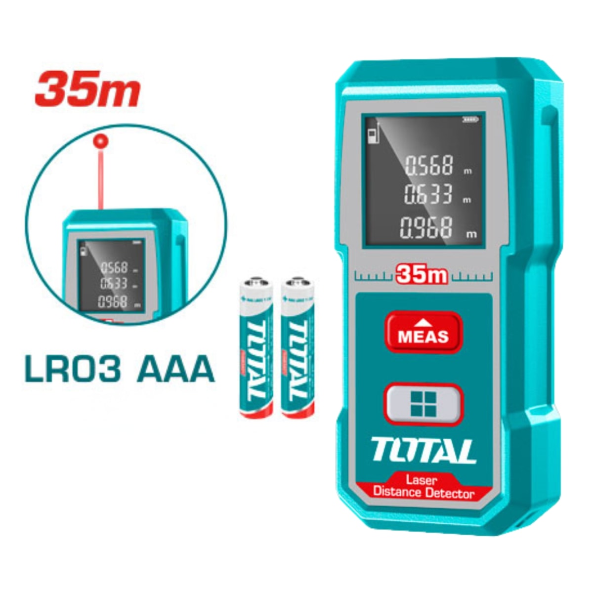 Medidor de Distancia Laser 35m Total2