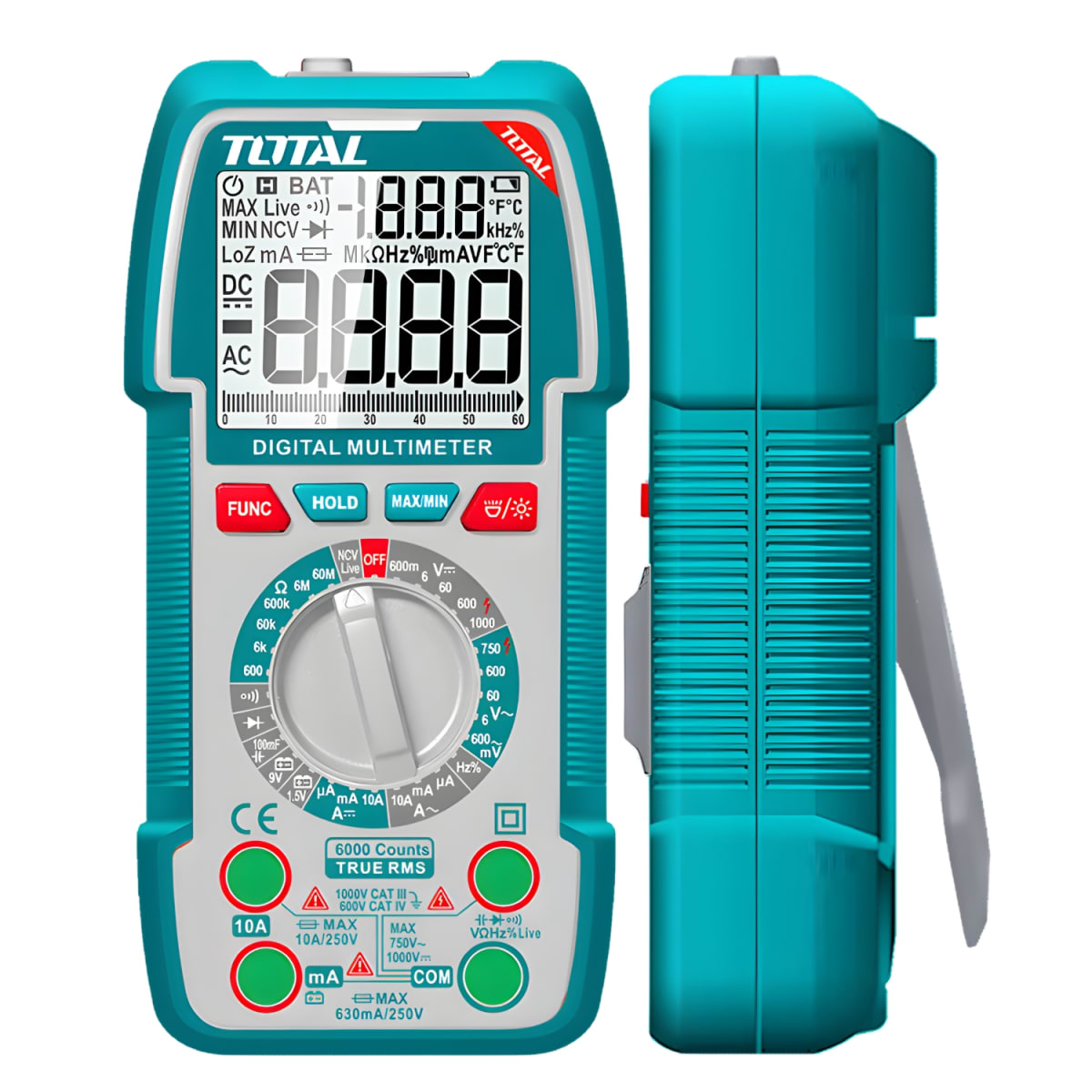Multimetro Digital 1000V AC/DC 6000 conteos Total1