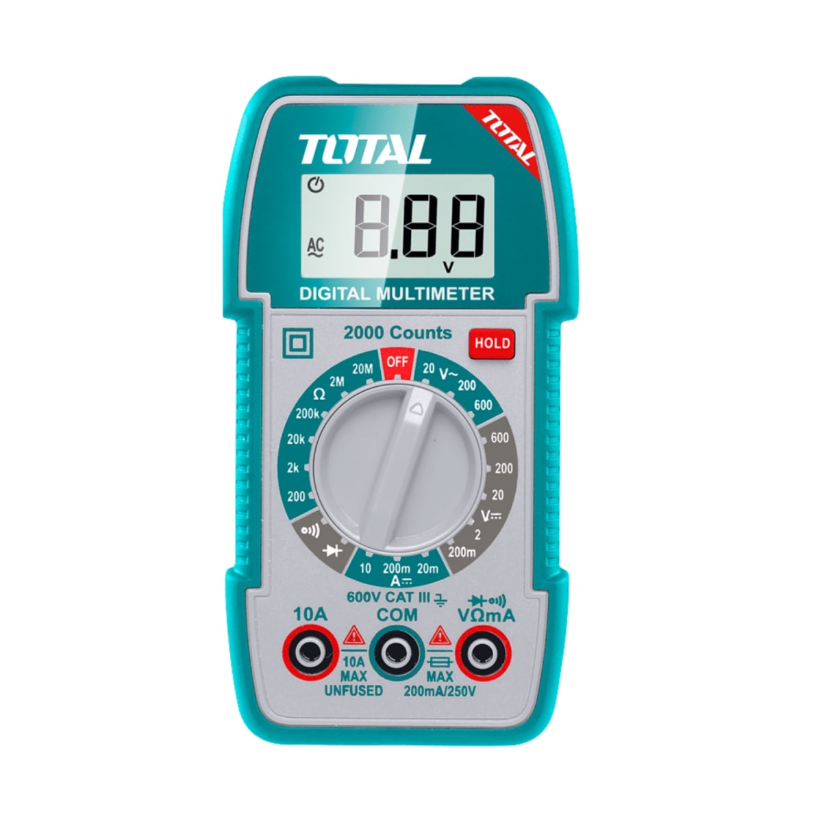 Multimetro Digital 600V 2000 conteos rango manual Total1