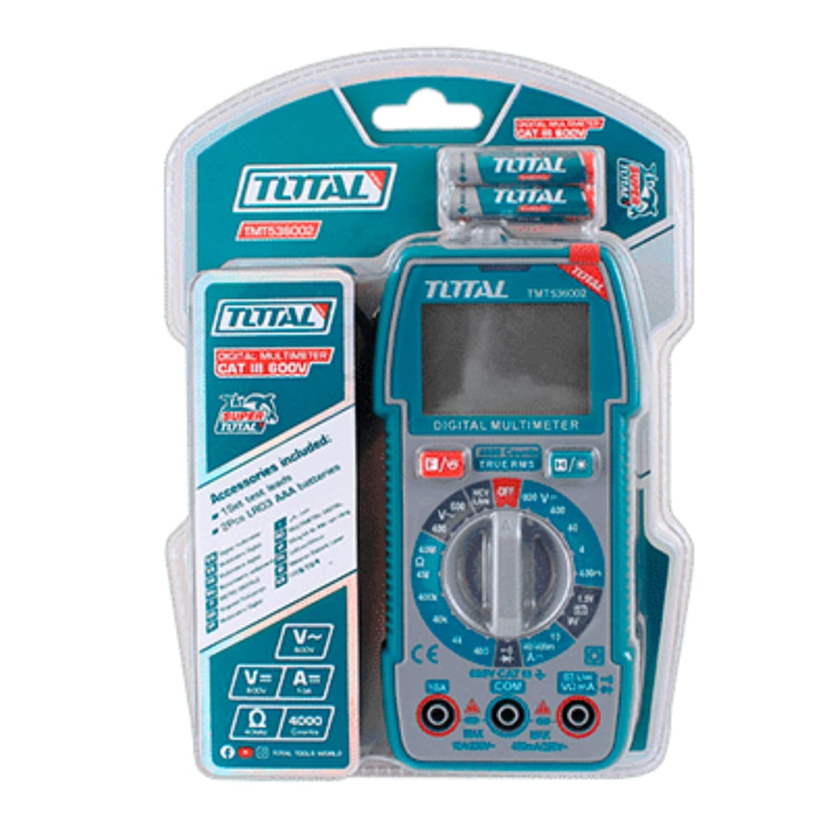 Multimetro Digital 600V AC/DC 4000 conteos Total5