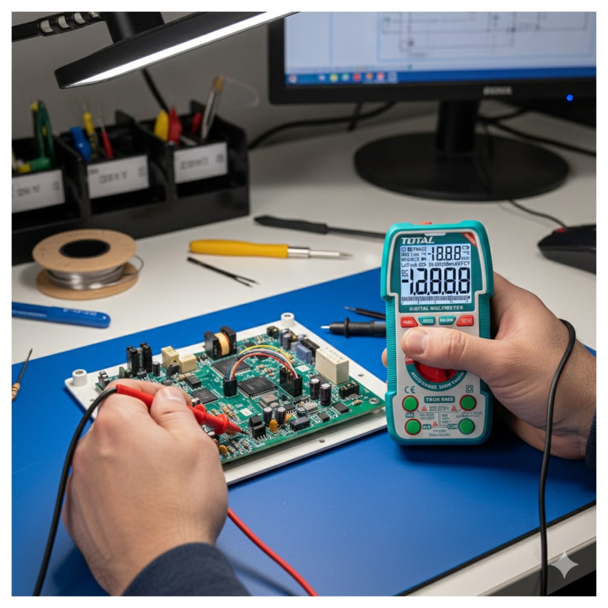 Multimetro Digital 1000V 2000 conteos con maletin Total3