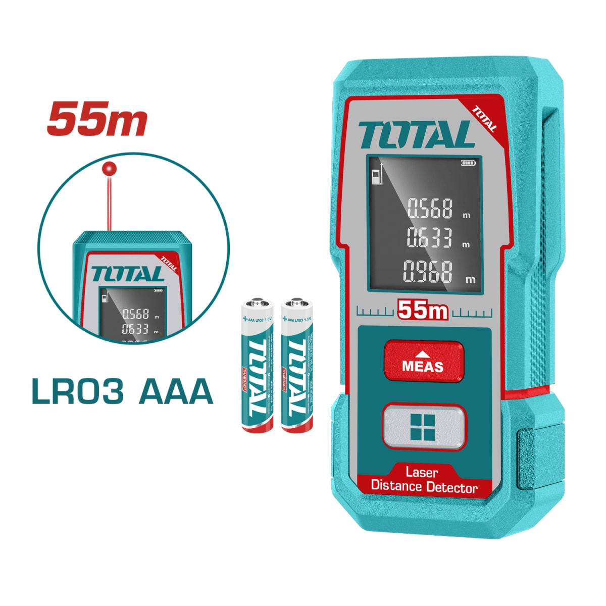 Medidor de Distancia Laser 55m Total2