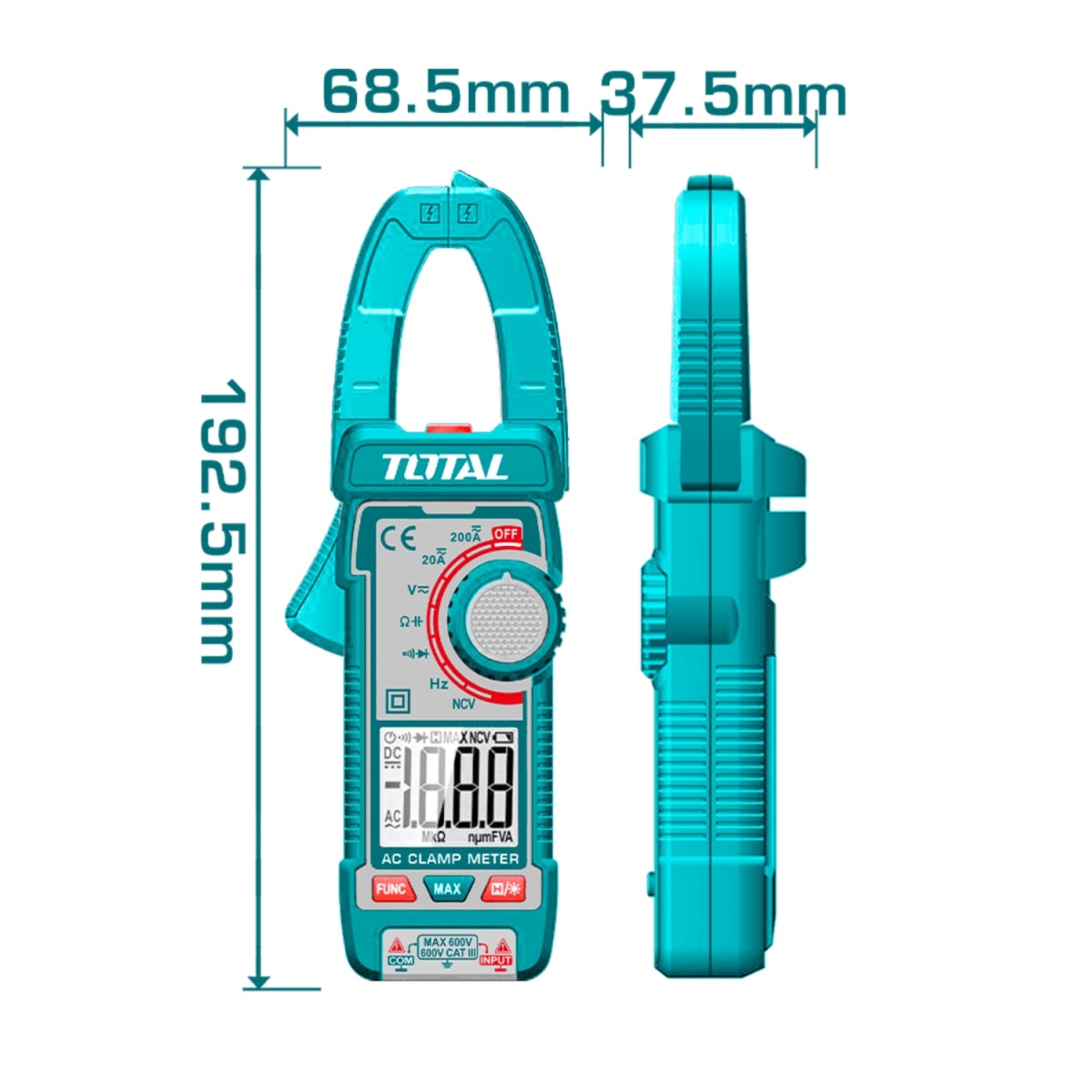 Pinza Amperimetrica AC 400A 4000conteos Total3