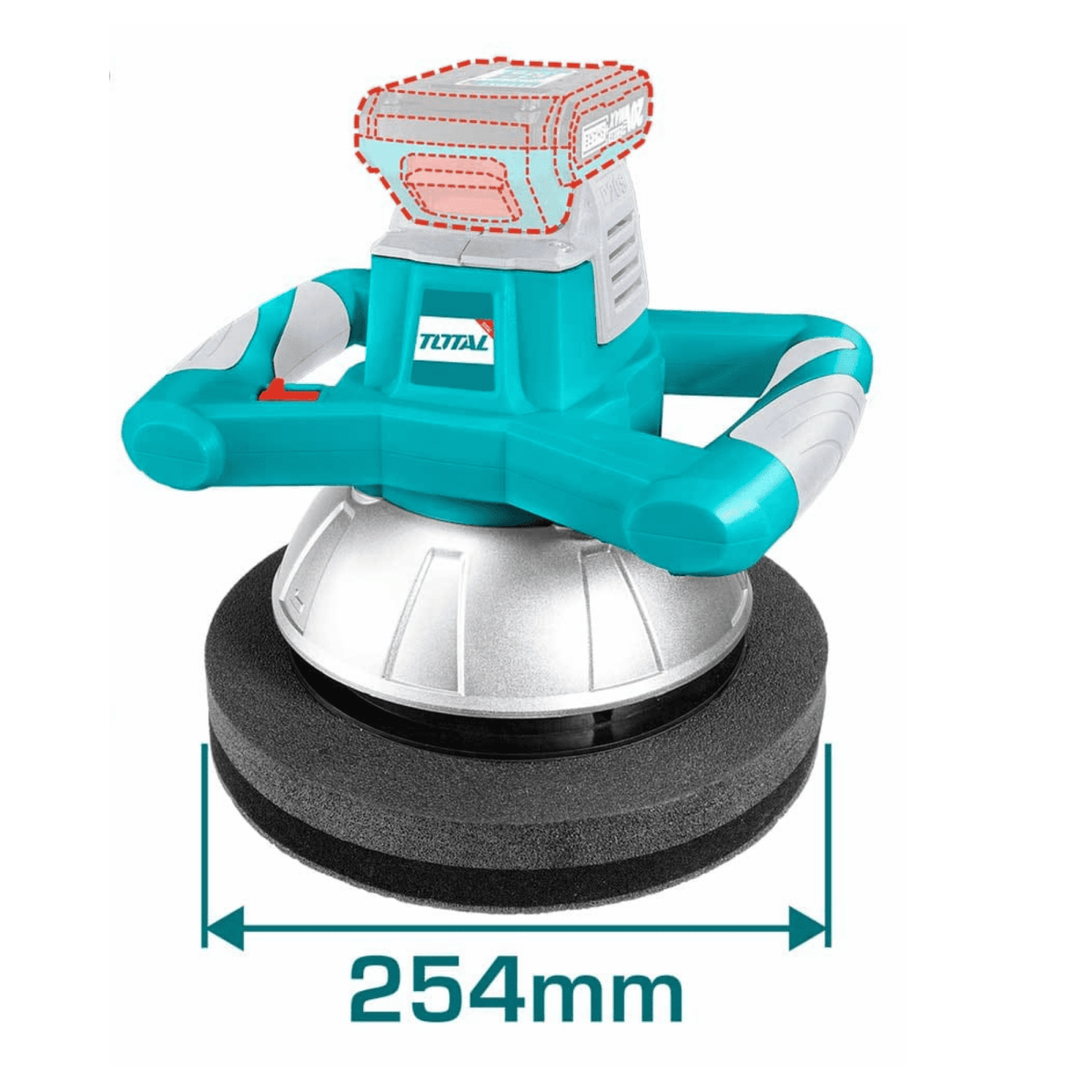 Pulidora orbital para auto 20v incluye 2 baterías 2ah Total7