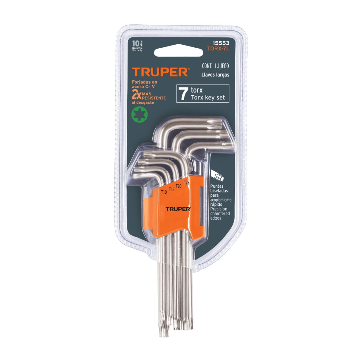 Juego de 7 llaves torx largas con organizador, Truper4