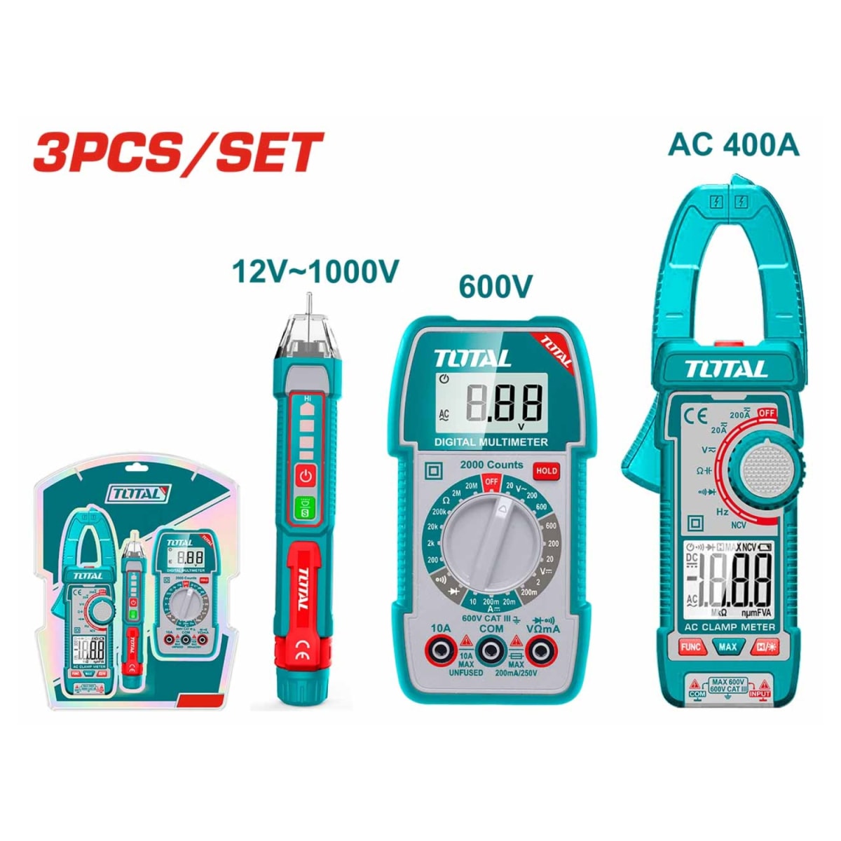 Kit de prueba eléctrica de 3 piezas Total2