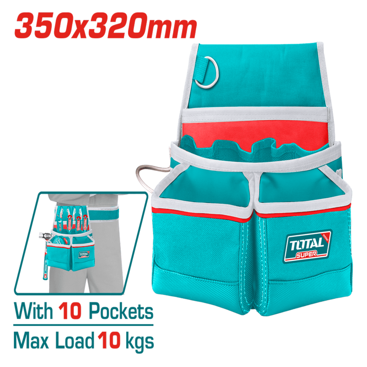 Combo mochila + chaleco + porta taladro + porta herramientas Total6