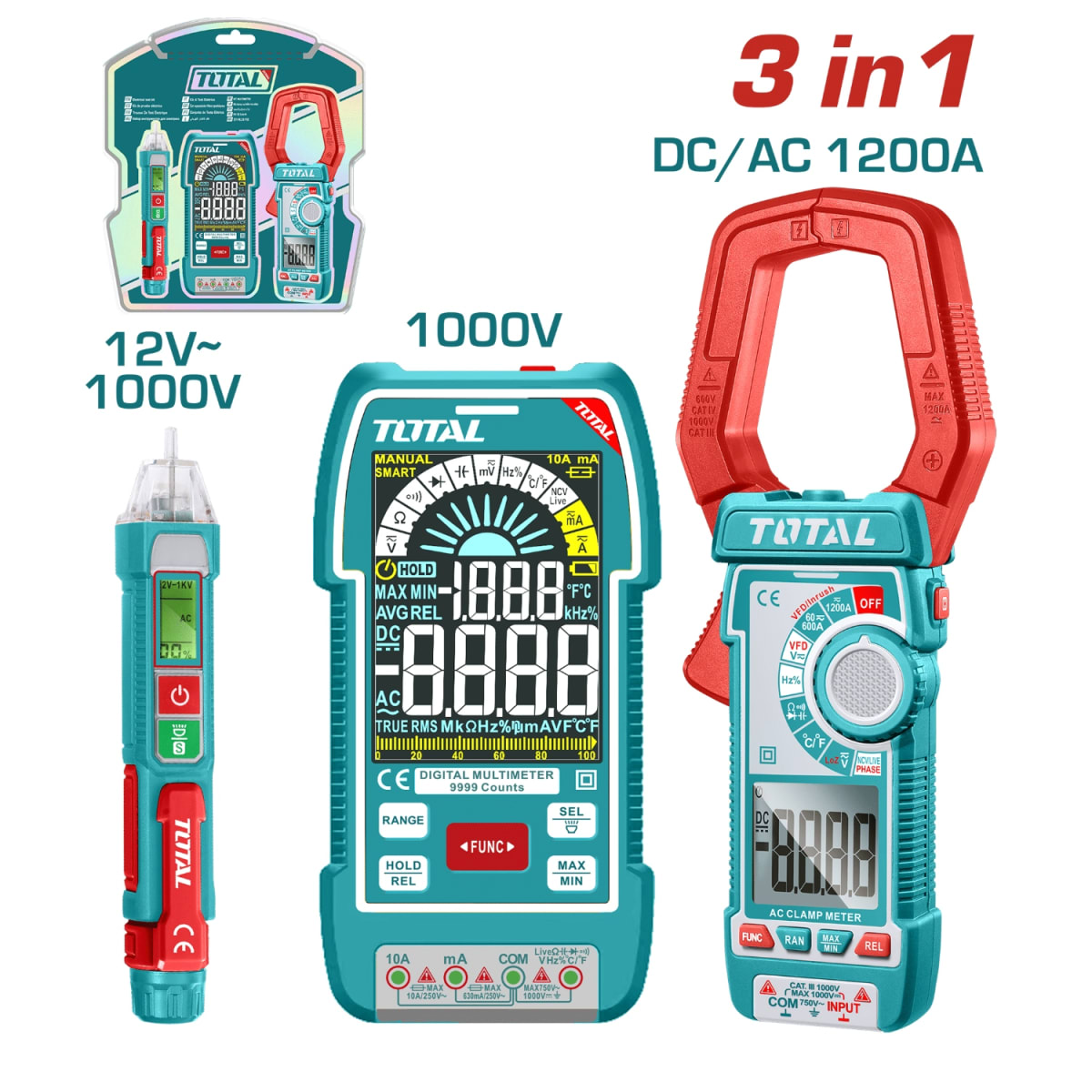 Kit de Prueba Eléctrica de 3pc Industrial Total2