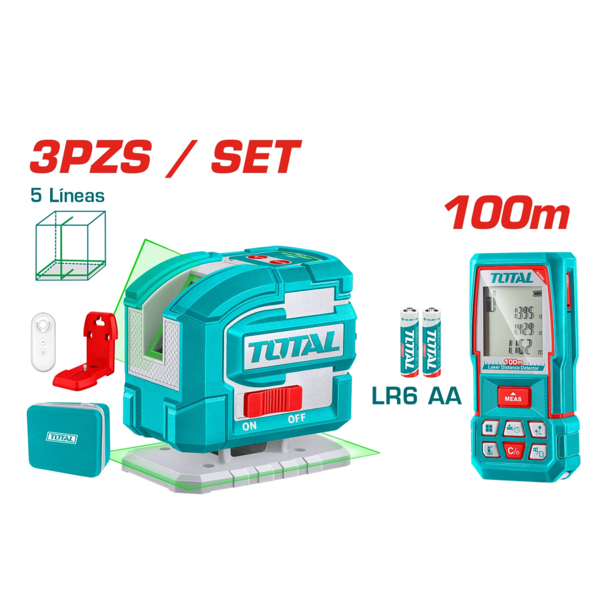 Cortador de mayolica 120cm + medidor 100m y nivel laser Total4