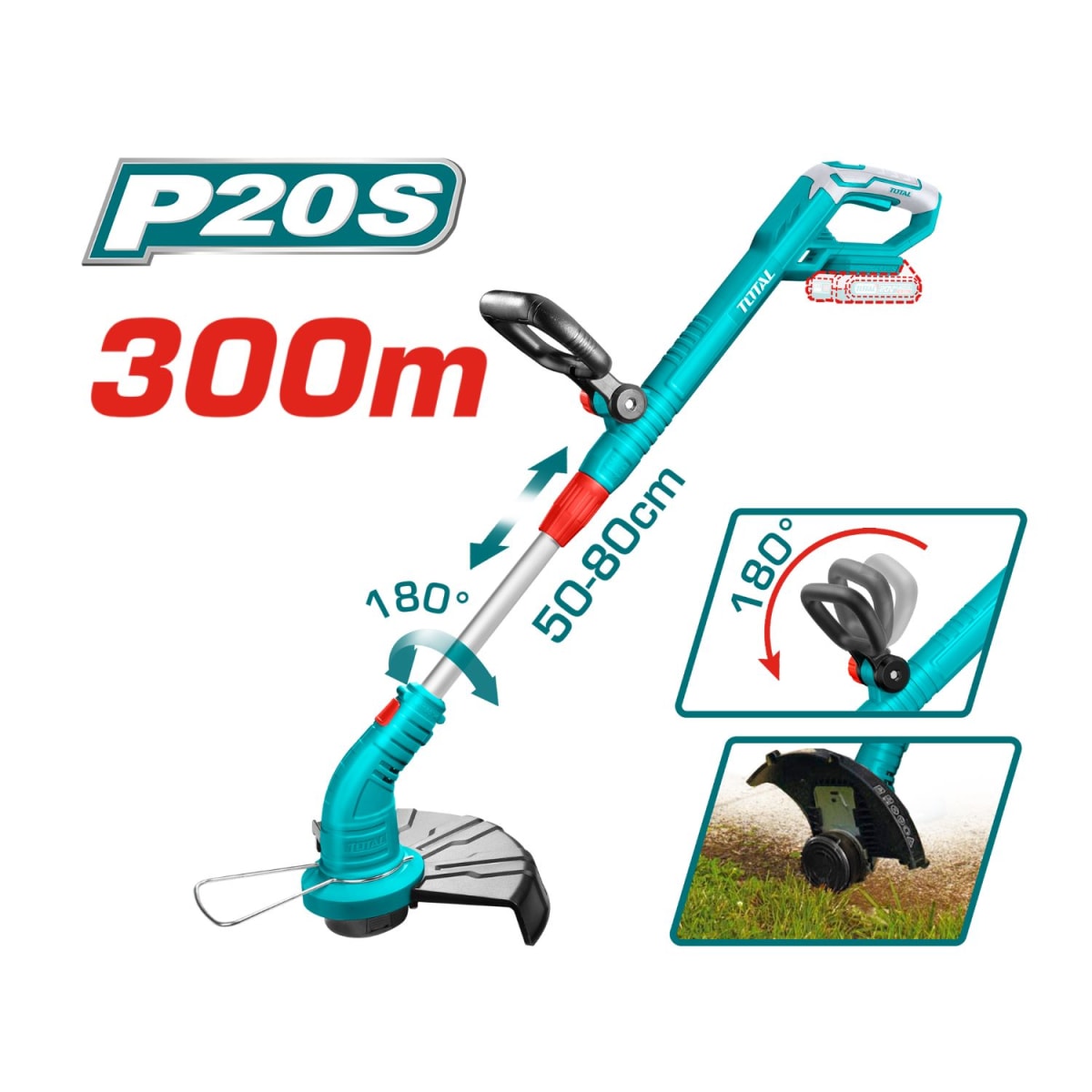 Combo cortadora de pasto + sopladora 20v industrial Total4