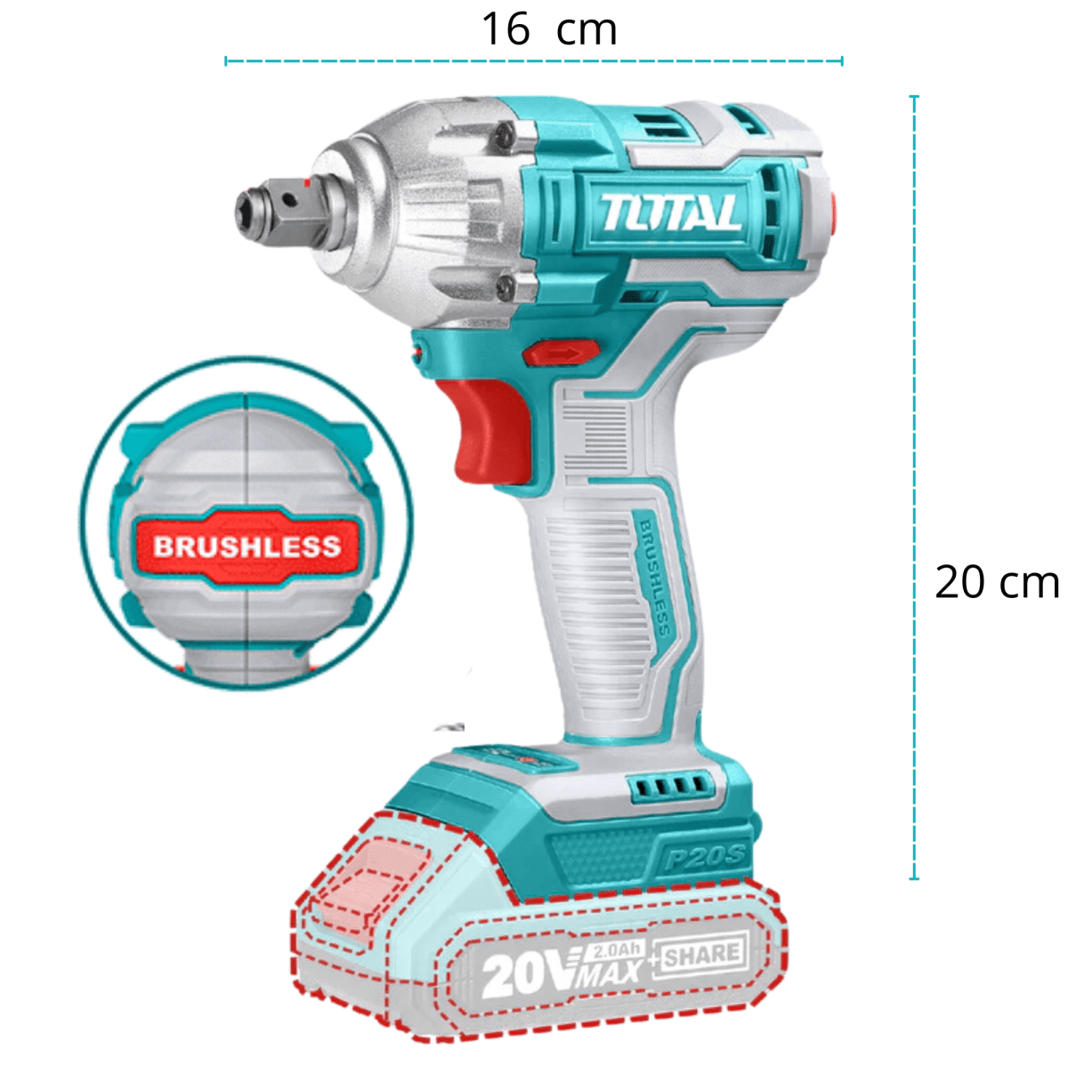 Combo taladro + llave de impacto 20v Total2