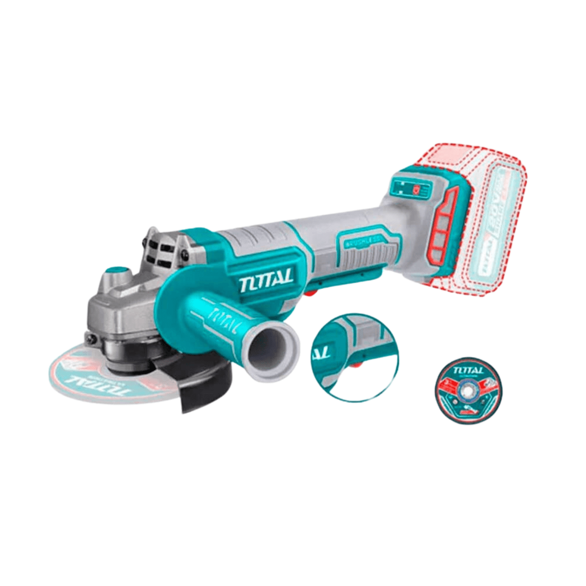 Combo rotomartillo + amoladora 20v 2 baterias 4Ah y cargador Total5