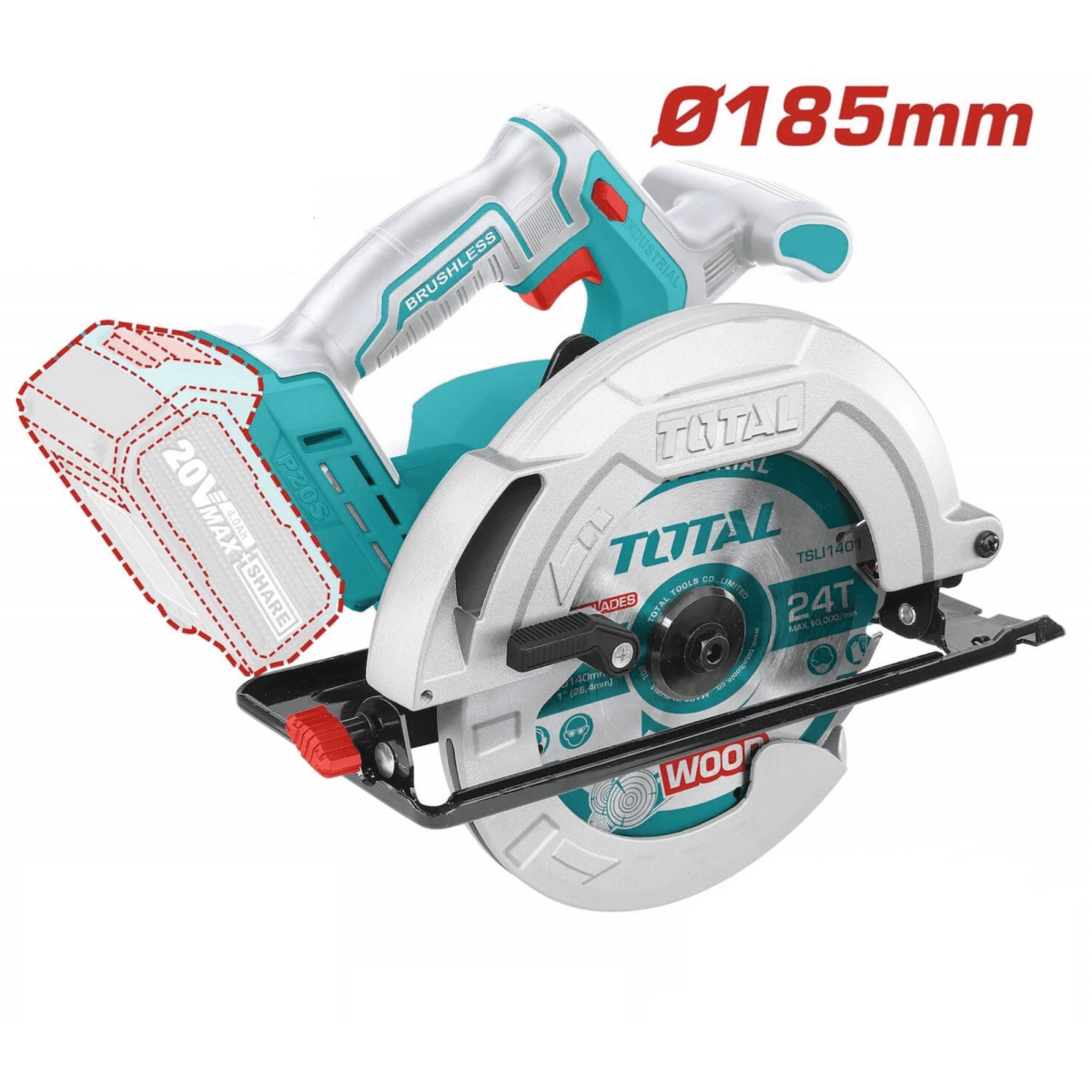 Combo sierra circular 20v + lijadora orbital 20v Total2