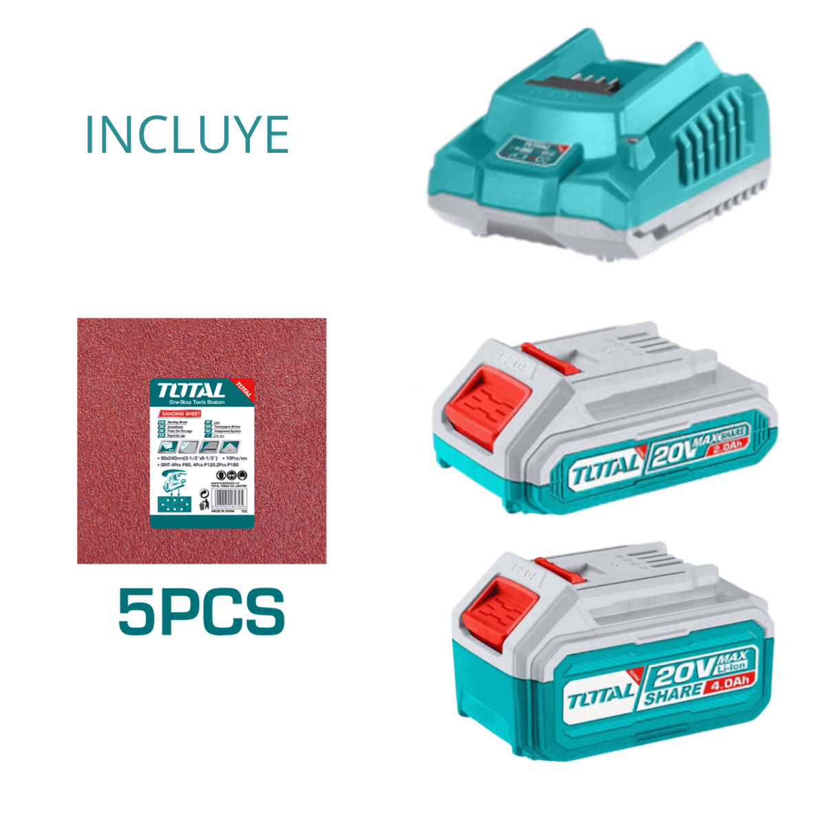 Combo sierra circular 20v + lijadora orbital 20v Total4