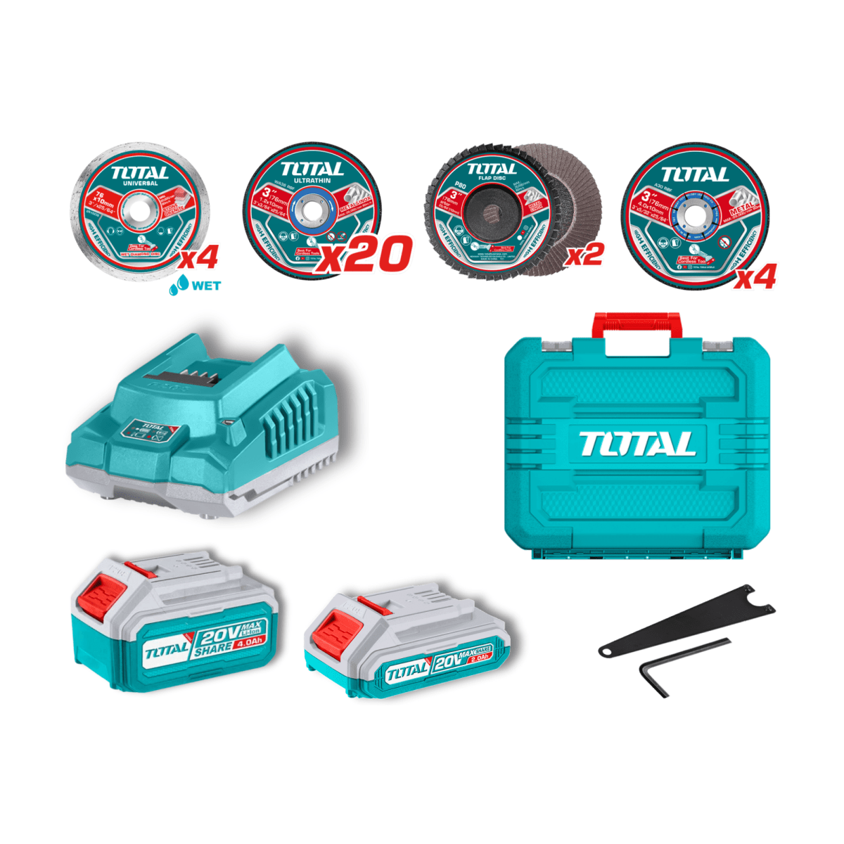 Combo amoladora angular + amoladora recta 20v Total5