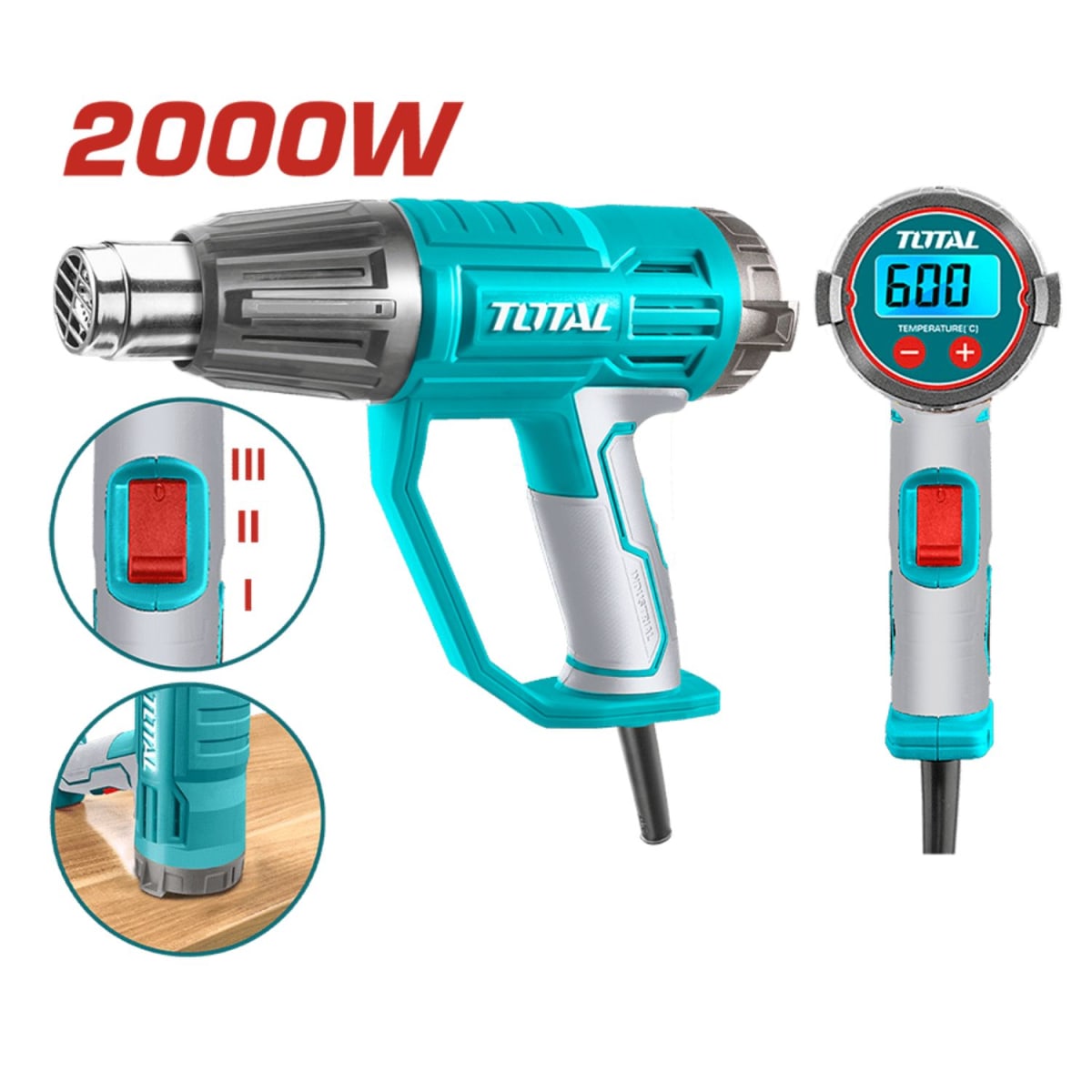 Combo pistola de calor 20v + pistola de calor 2000w Total3