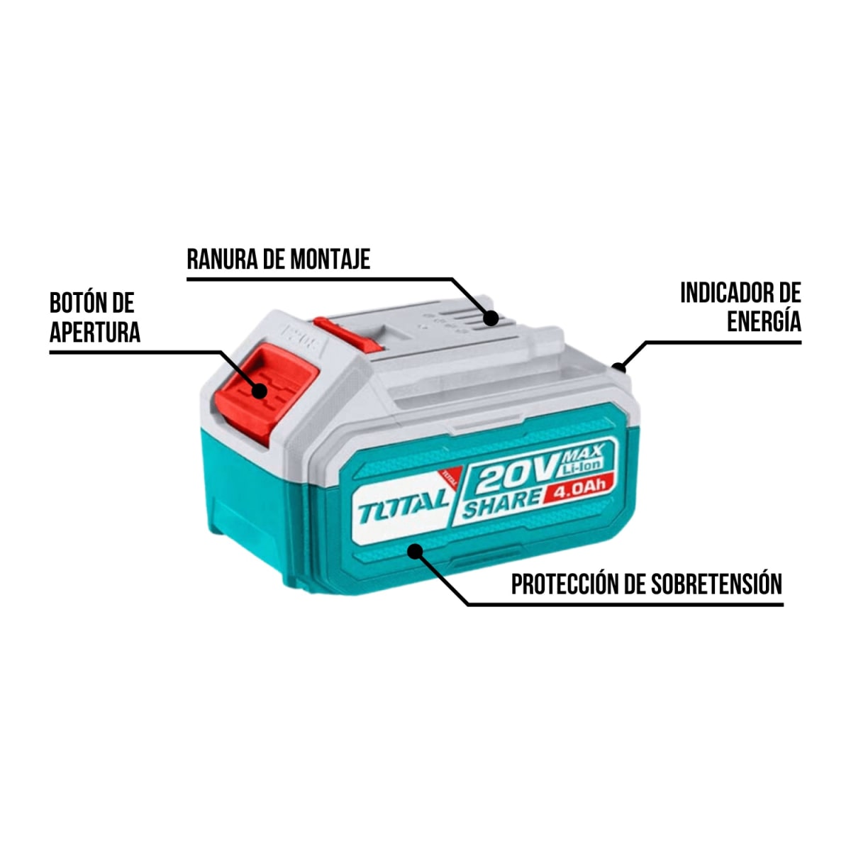 Pack de 2 baterías 4ah industrial Total3