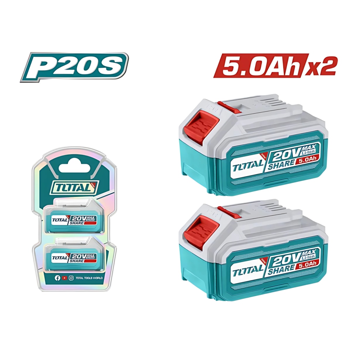 Juego de Batería de litio 20v 5ah industrial Total1