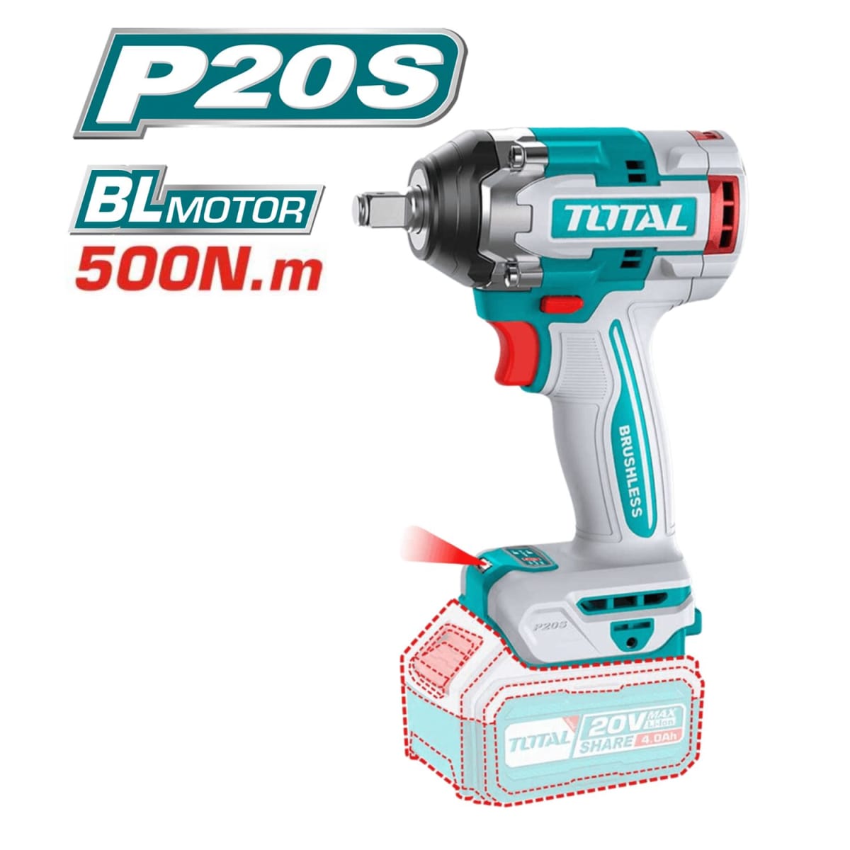 Llave de impacto 500nm + Pulidora industrial Total2