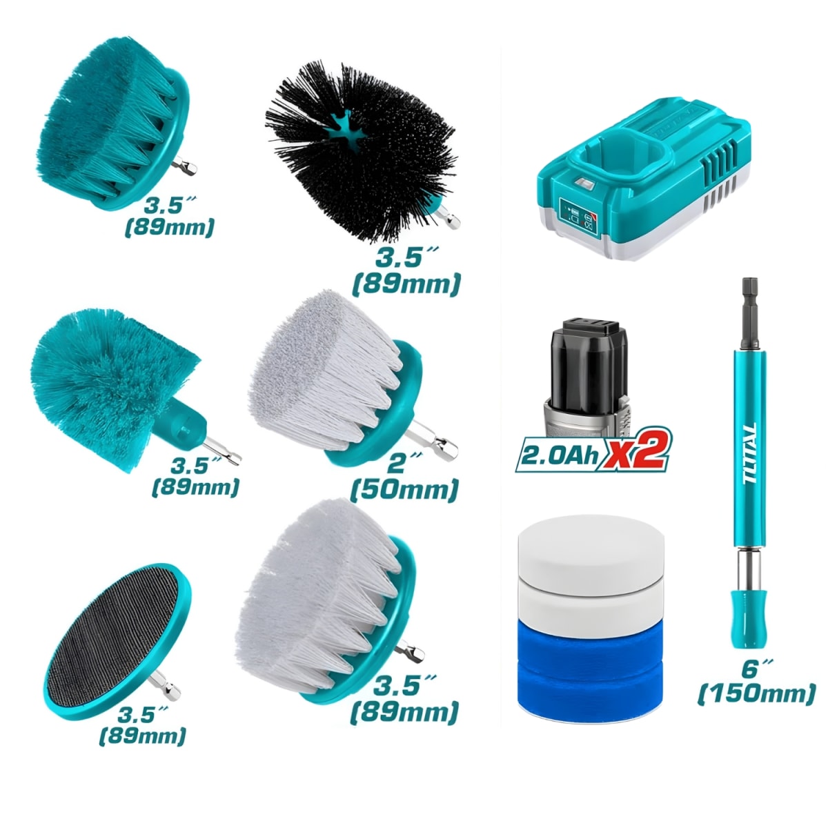 Combo Taladro Atornillador 16v 60Nm + Kit de Limpieza Total3