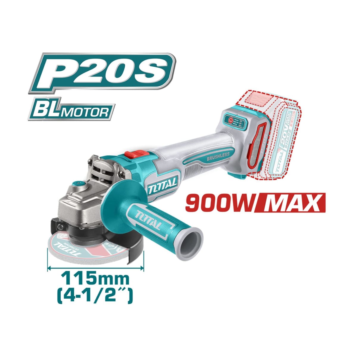 Combo llave de impacto 850nm + aspiradora + amoladora industrial Total3