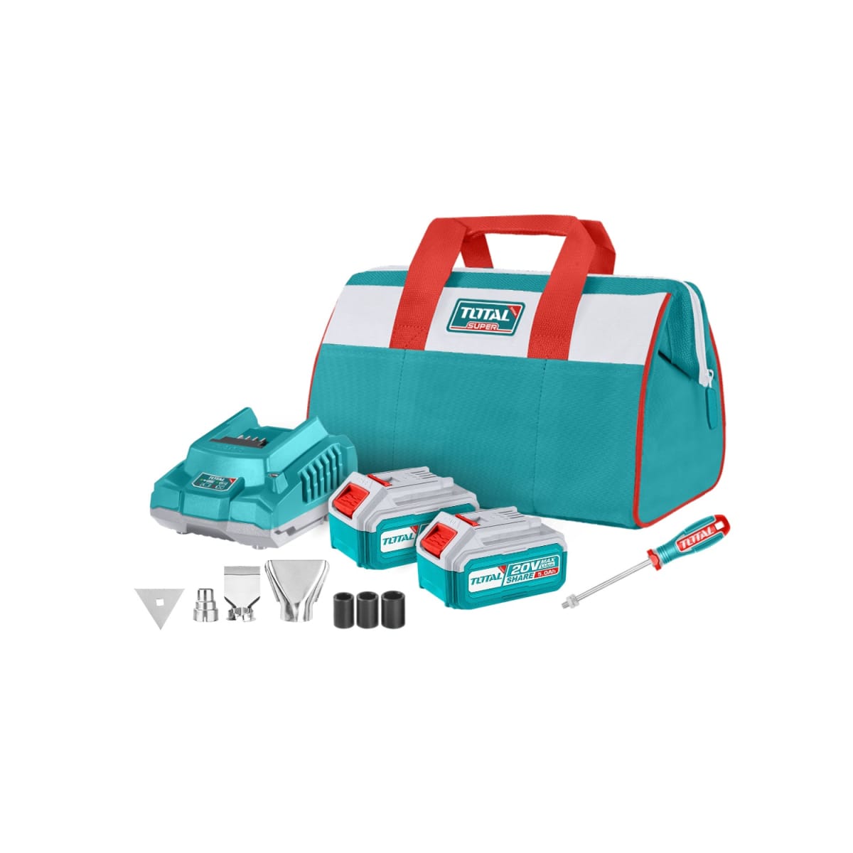 Combo llave de impacto + pistola de calor + pulidora industrial Total6