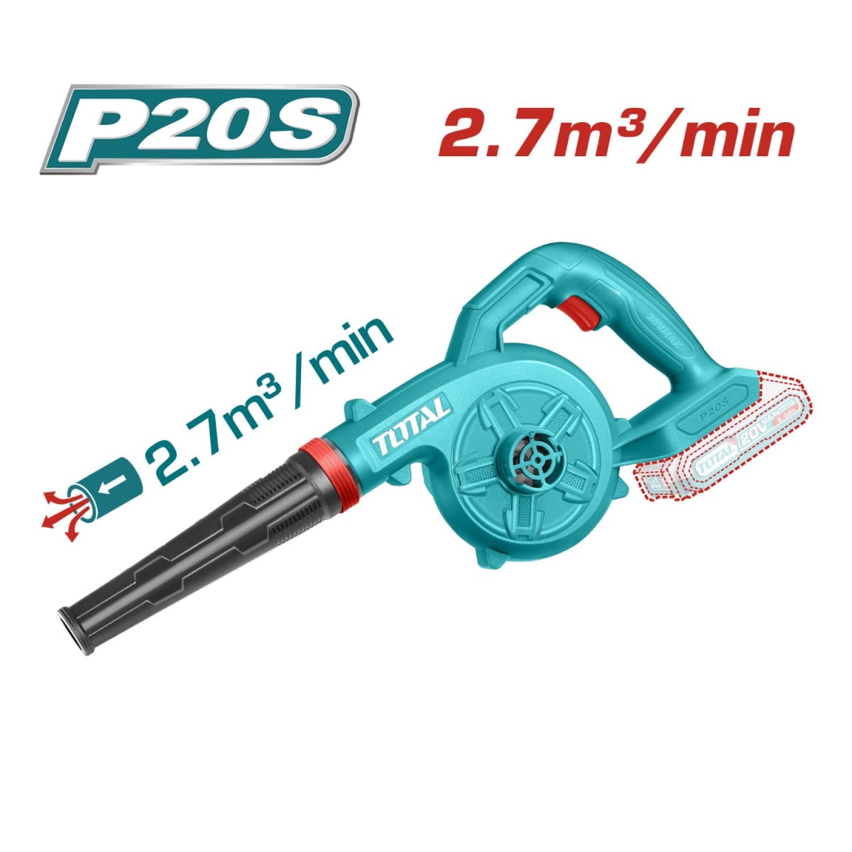 Combo Sopladora + Aspiradora incluye batería y cargador Total4