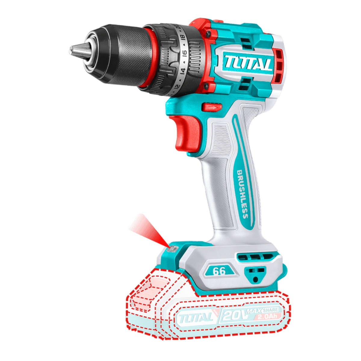 Combo 4 en 1 Taladro 66nm + Llave de Impacto 500nm + Sierra Circular + H.Multi 20V Total3