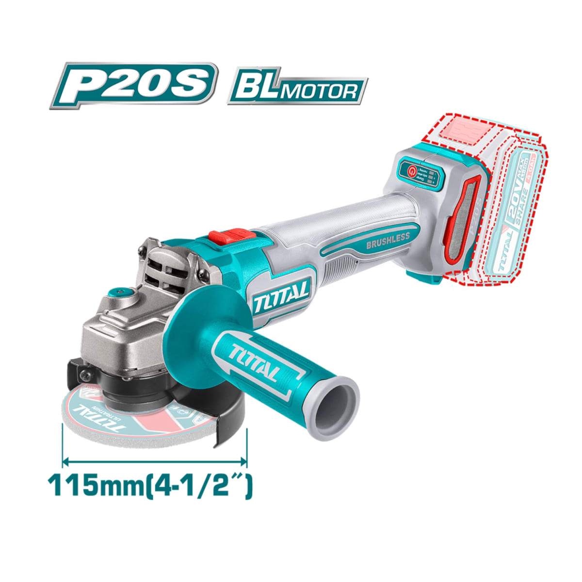 Taladro Percutor 66Nm + Rotomartillo + Amoladora industrial Total5